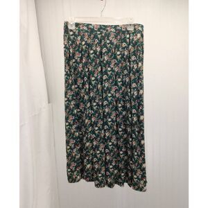 Southern lady dark green, floral maxi skirt. Size 12